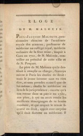 87-107, Eloge de M. Malouin.