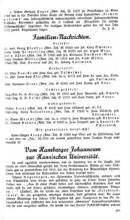 Vom Hamburger Johanneum zur Hansischen Universität.