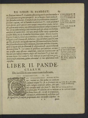 Liber II. Pandectarum. De iurisdictione omnium iudicum.