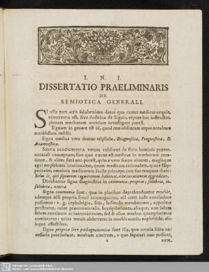 Dissertatio Praeliminaris De Semiotica Generali