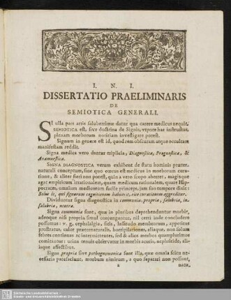 Dissertatio Praeliminaris De Semiotica Generali