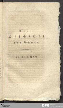 Wahre Geschichte eines Domherrn. Zweites Buch.