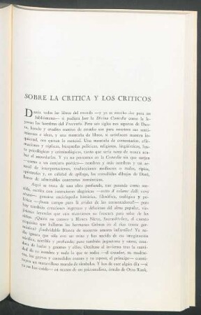 Sobre la crítica y los críticos