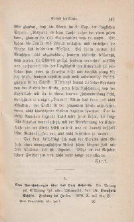 145-168 [Rezension] Schäfer, Bernhard, Neue Untersuchungen über das Buch Koheleth