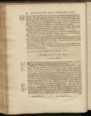 Section IV. Les Regnes des Rois des anciens Syriens.