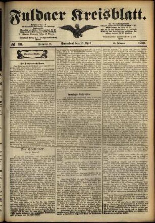 Zweite Ausgabe vom Samstag, den 16. April 1910.