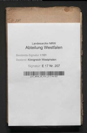 Erhebung der auswärtigen Gefälle des aufgehobenen Domkapitels Paderborn
