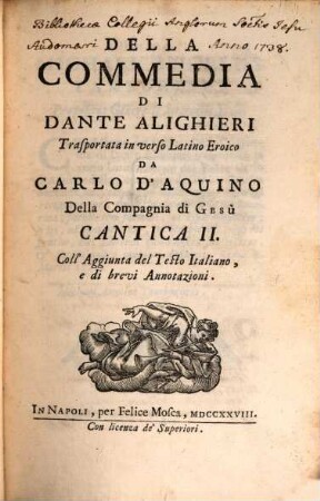 Della Commedia Di Dante Alighieri, 2. Coll' Aggiunta del Testo Italiano, e di brevi Annotazioni