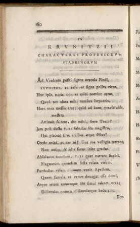 In Krunitzii Characteres Professorum Viadrinorum