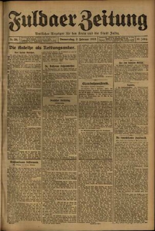 Ausgabe vom Donnerstag, den 02. Februar 1922.