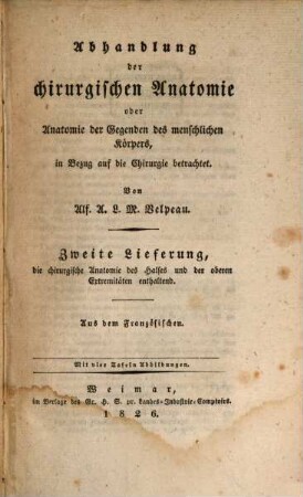 Abhandlung der chirurgischen Anatomie, 2. Chirurgische Anatomie des Halses u. der oberen Extremitäten
