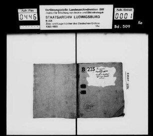 Amt Stocksberg: Lagerbuch über Ochsenberg, Leonbronn, Michelbach und Zaberfeld