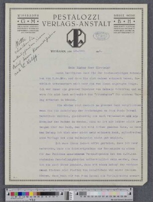 Brief an Alfred Kirstein