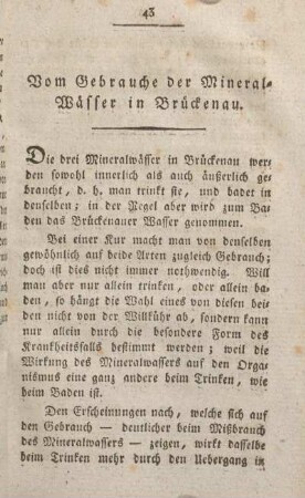 Vom Gebrauche der Mineral-Wässer in Brückenau.