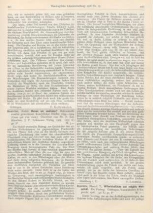 441-442 [Rezension] Bourrier, André, Warum wir austraten? Bekenntnisse romfrei gewordener französischer Priester 1895-1904