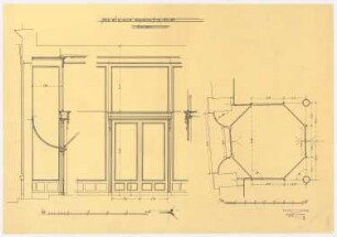 Warenhaus Wertheim, Oranienstraße, Berlin 1. Bauabschnitt: Eingangstür im Vestibül 1:25 (1:50)