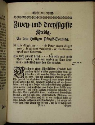 Zwey-und dreyssigiste Predig, An dem Heiligen Pfingst-Sonntag.