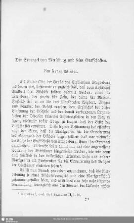 Der Sprengel von Merseburg und seine Grafschaften
