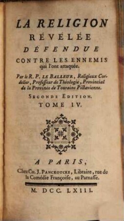 La Réligion Révélée Défendue Contre Les Ennemis qui l'ont attaquée, 4