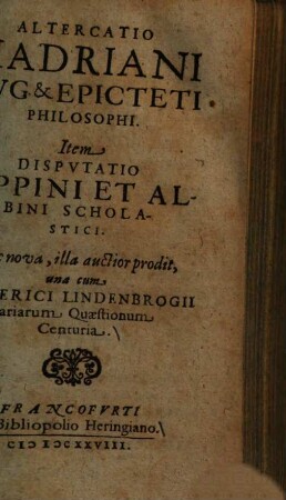 Altercatio Hadriani Aug. & Epicteti philosophi