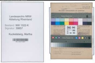 Entnazifizierung Martha Kuckelsberg , geb. 24.05.1873 ()