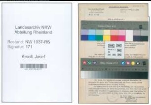 Entnazifizierung Josef Kroell , geb. 16.10.1905 (Polizeibeamter)