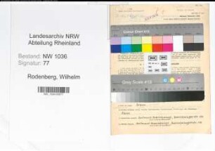 Entnazifizierung Wilhelm Rodenberg , geb. 11.10.1900 (Wiegemeister)
