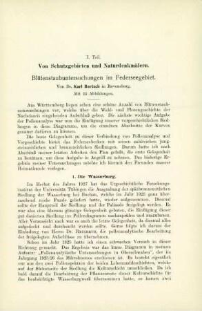 Blütenstaubuntersuchungen im Federseegebiet