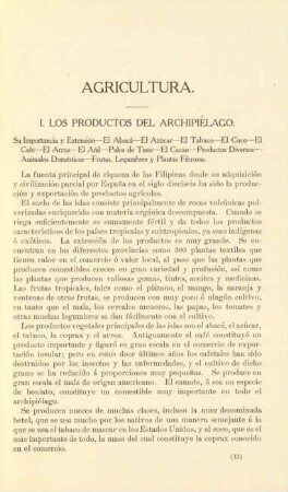 I. Los productos del archipiélago