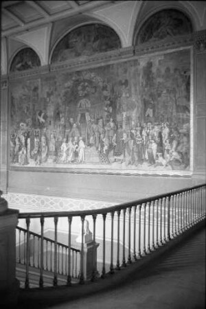 Fresko von Moritz von Schwind im Treppenhaus der Staatlichen Kunsthalle Karlsruhe