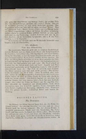 Drittes Kapitel. Die Dentition.