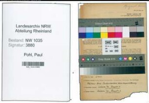 Entnazifizierung Paul Pohl , geb. 11.02.1899 ()
