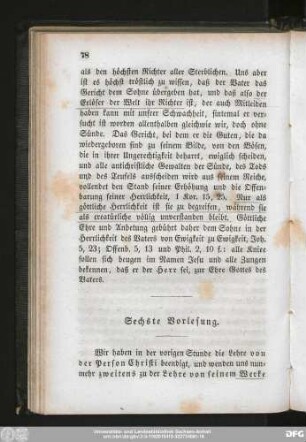 Sechste Vorlesung.