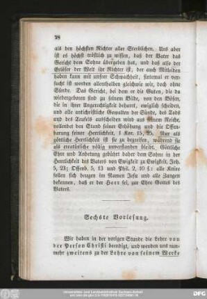Sechste Vorlesung.
