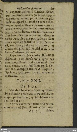 Caput XXII. De Fide