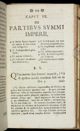 Caput VIII. De Partibus Summi Imperii.