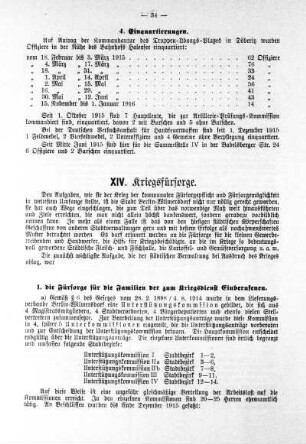 XIV. Kriegsfürsorge
