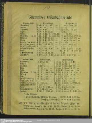 Chemnitzer Eisenbahnbericht