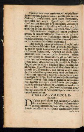 Periculum Ecclesiarum.