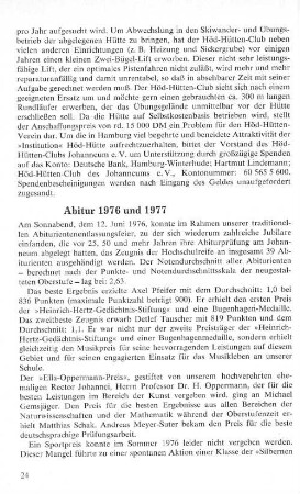 Abitur 1976 und 1977