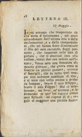 Lettera IX. 27 Maggio