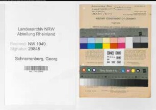Entnazifizierung Georg Schnorrenberg , geb. 18.01.1889 (Bahninspektor)