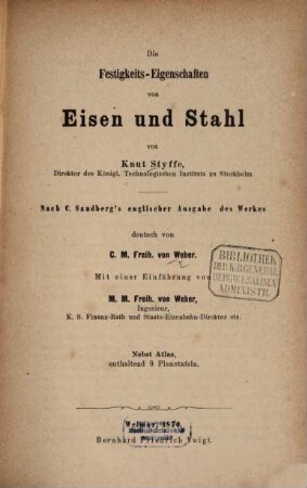 Die Festigkeits-Eigenschaften von Eisen und Stahl