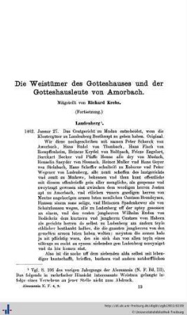 Die Weistümer des Gotteshauses und der Gotteshausleute in Amorbach.