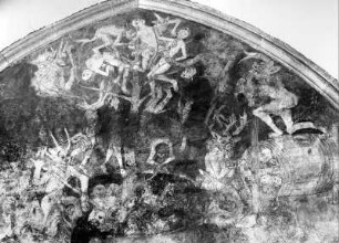 Jüngstes Gericht mit Höllensturz der Verdammten : Jüngstes Gericht mit Höllensturz der Verdammten. Fresko (1401/1500). Kernascléden, Kapelle