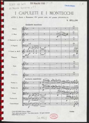 I Capuleti e i Montecchi : Atto I : Recit. e Romanza: Oh! quante volte, oh! quante : (Giulietta) (S.)