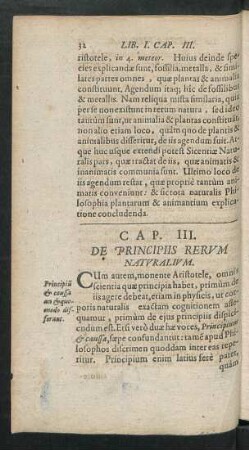 Cap. III. De Principiis Rerum Naturalium