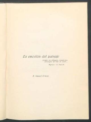 La emoción del paisaje