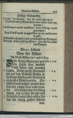 Die 41. Historie. Von der Esther