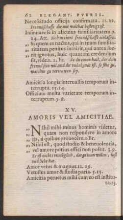 XV. Amoris Vel Amicitiae.